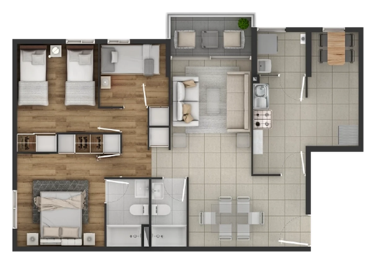 Planta del departamento T4B
